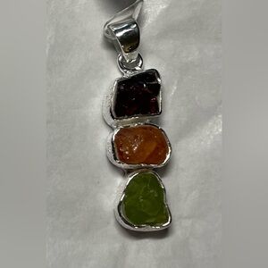 Garnet and peridot pendant